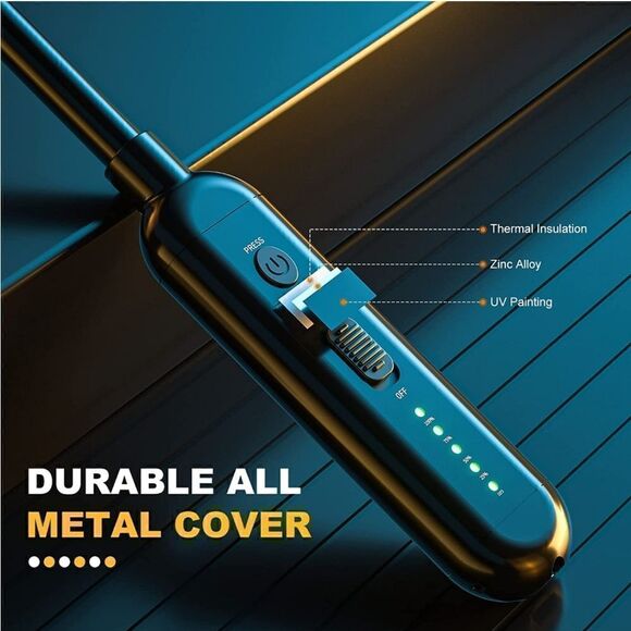 Candle Lighters USB-C Electric Rechargeable: Plasma Arc Windproof Flameless - Picture 5 of 6